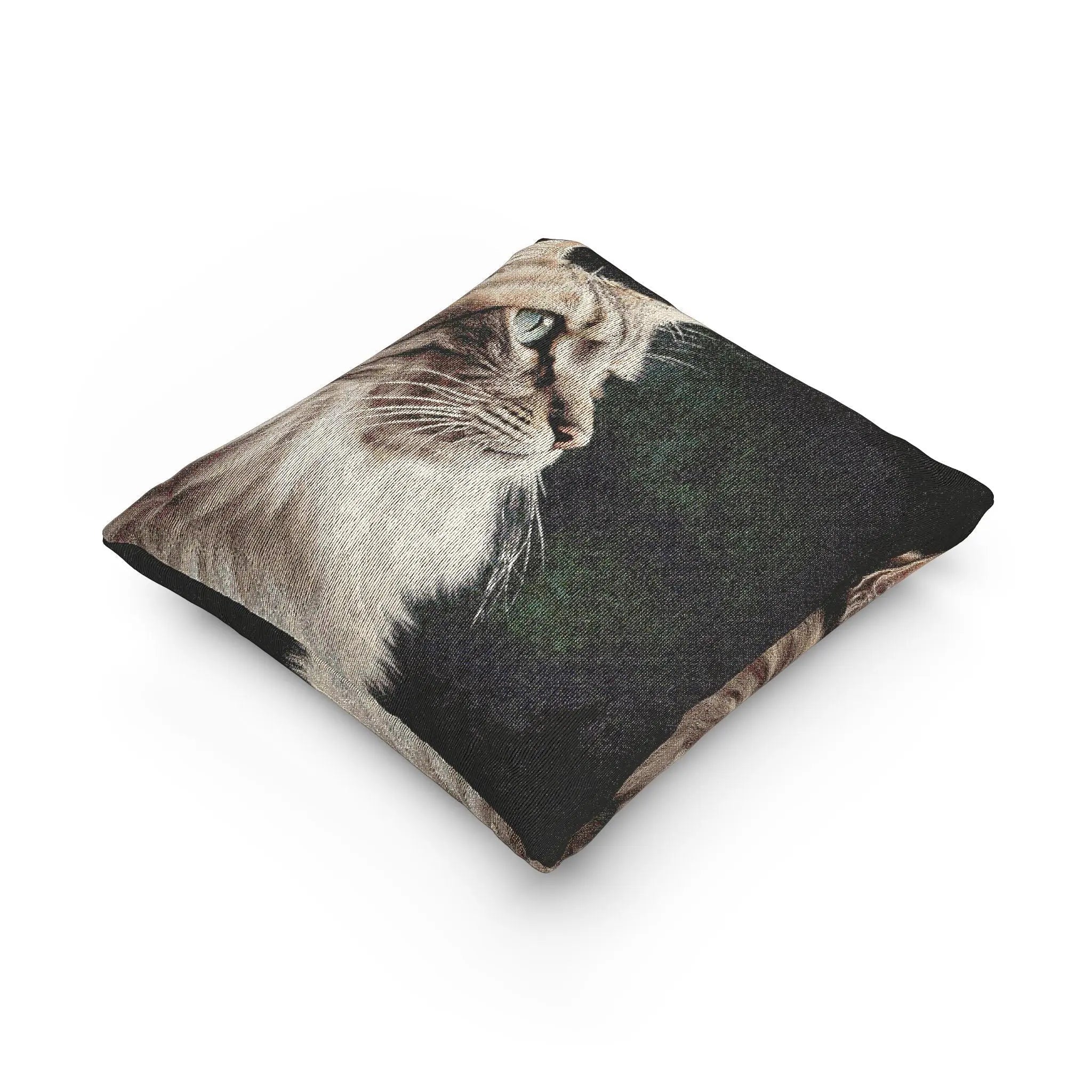 Cozy Cat Woven Pillow - Decorative Accent for Cat Lovers